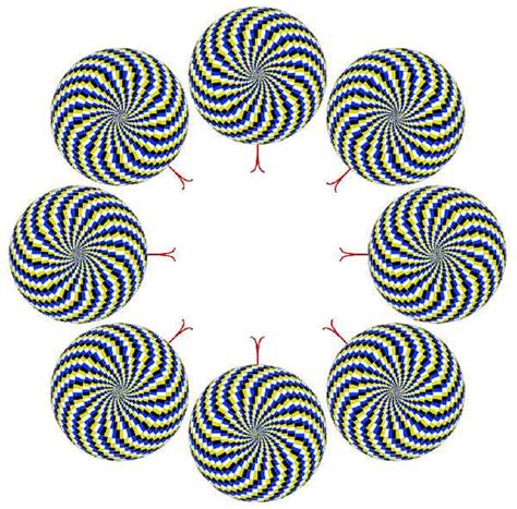 optical illusion of static images moving images from