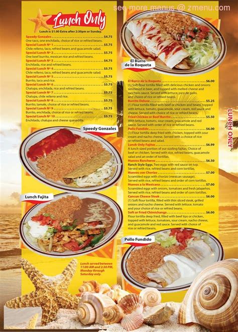 menu  cancun mexican restaurant piedmont