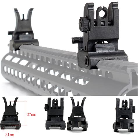 ohhunt folding front  rear sights polymer flip sight black  picatinny rail  riflescopes