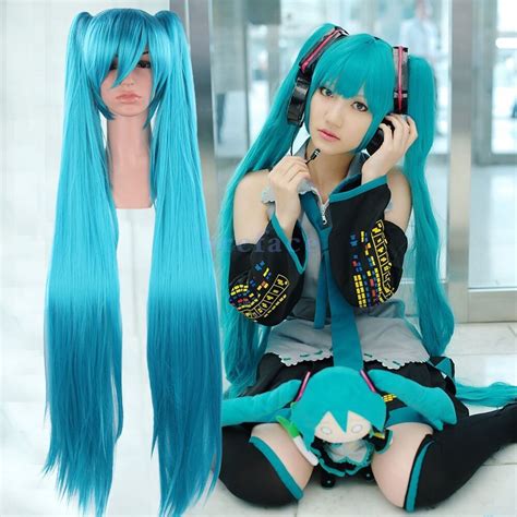 long blue vocaloid hatsune miku show anime cosplay party