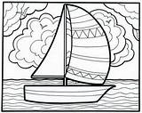 Coloring Sailboat Kids Popular sketch template