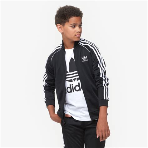 adidas originals adicolor superstar track top boys grade school casual clothing blackwhite