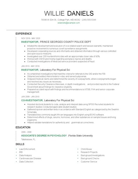 Investigator Resume Examples And Tips Zippia