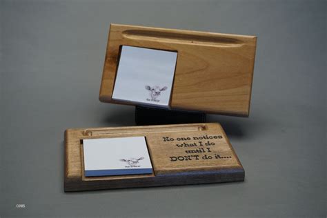sticky note holder desk set laser engraved gift