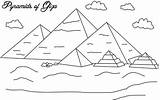Giza Pyramids Egypt sketch template