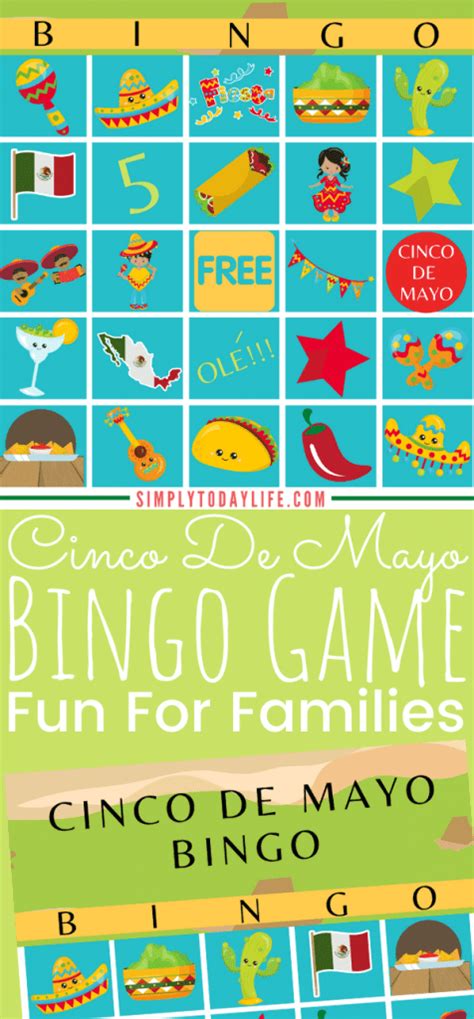 cinco de mayo bingo game  printable simply today life