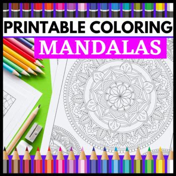 calming mandala coloring pages manage stress anxiety printable