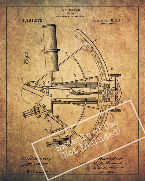 instant download sextant ship patent print nautical etsy hong kong