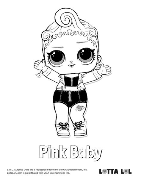 pink baby coloring page lotta lol baby coloring pages