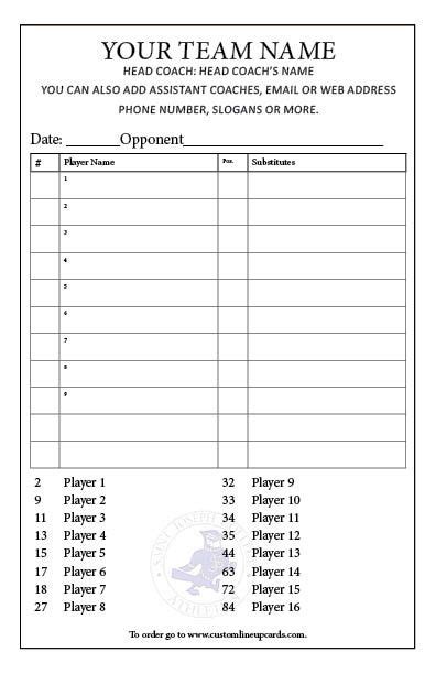 printable sports score sheet   team