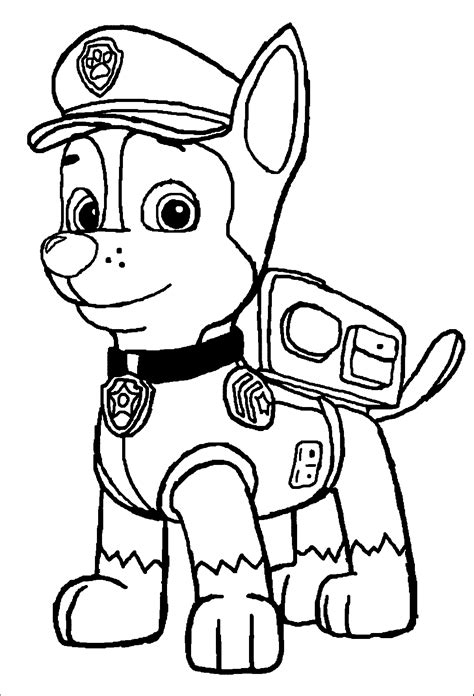 paw patrol coloring pages chase archives  coloring page  kids