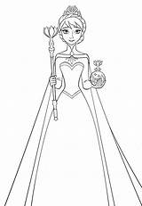 Elsa Coloring Pages Queen Disney Walt Characters Fanpop sketch template