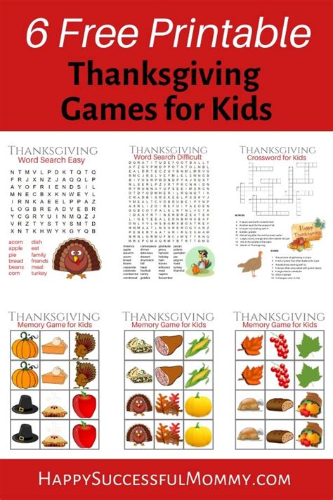 printable thanksgiving games  kids