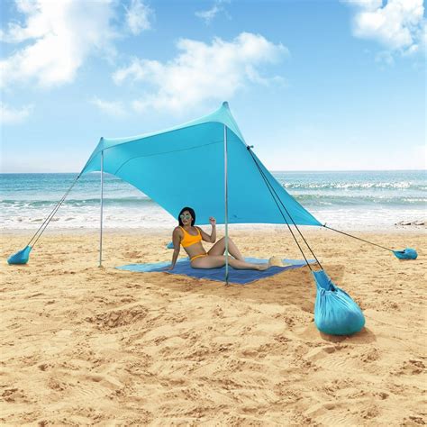 mf studio beach shade sun protection beach tents portable upf uv lycra fabric canopy