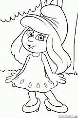 Coloring Smurf Smurfette Pages Good Smurfs sketch template