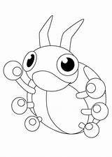 Ledyba Pokemon Coloring Pages Printable Kids Color sketch template