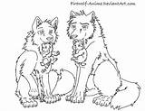 Anime Firewolf Wolves Puppies Deviantart Drawings sketch template