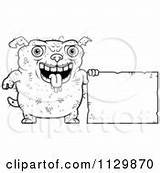 Ugly Dog Outlined Clipart Coloring Cory Thoman Vector Cartoon Dumb Questions Holding Sign Illustrations Drooling sketch template