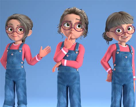 girl toon free 3d model obj fbx blend free3d