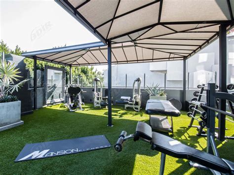 outdoor gym fitness center canopy build health club shade structures