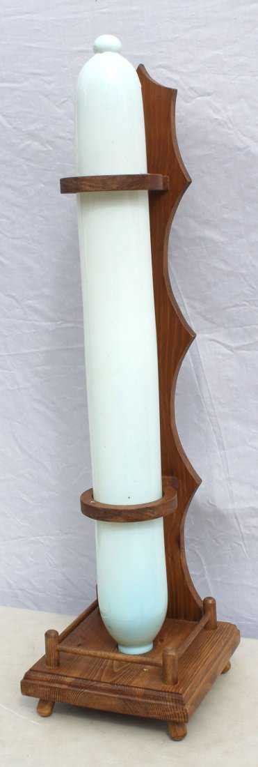 antique huge blown glass rolling pin attractively