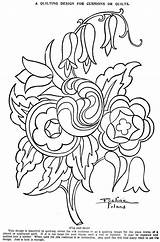 Quilting Embroidery Vintage Crafts Coloring Flower sketch template