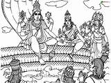 Vishnu Gods Inde Goddesses Coloriages Adultos Adultes Colorier Protecteur Après Univers Mythologie Hindoue Designlooter Protector Adulte sketch template