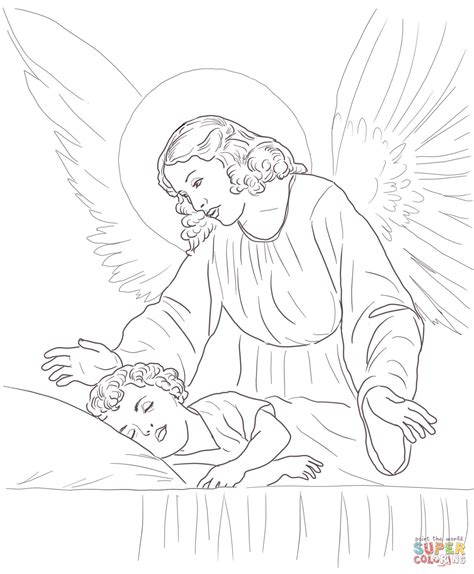 guardian angel coloring page  getcoloringscom  printable