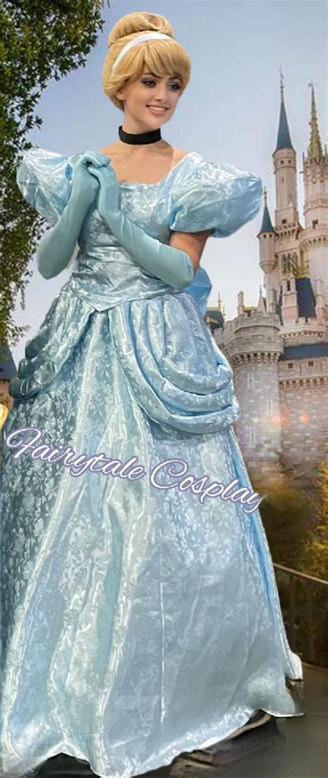 Cinderella Ballgown Cosplay Dress Blue Adults Princess Etsy