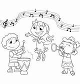 Singing Coloring Children Kids Pages Color Music Vector Musical Cartoon Colouring Sheets Group Instruments Clipart Band Funny Set Si Print sketch template