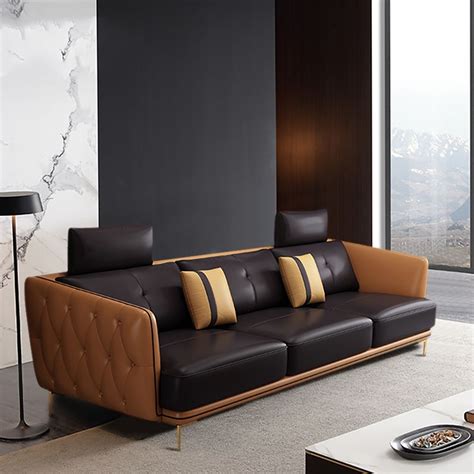 mm modern upholstered sofa nappa leather  seater sofa luxury sofa pillow included