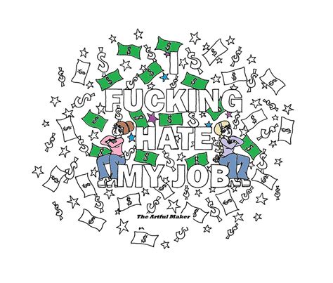 I Fucking Hate My Job Adult Coloring Page By The Artful Etsy