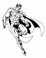 Coloring Pages Superman Super Hero Printable Kids Flying sketch template