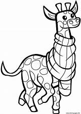 Giraffe Coloriage Giraffa Girafe Foulard Cartoon Sciarpa Scribblefun sketch template