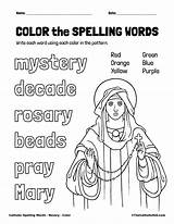 Rosary Catholic Words Spelling Vocabulary Thecatholickid Cnt sketch template