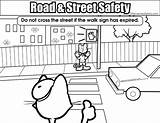 Safety Coloring Road Pages Sign Pedestrian Colouring Street Crossing Template Sheet Walk Sheets Resolution Printable Medium Elementary Sketch sketch template