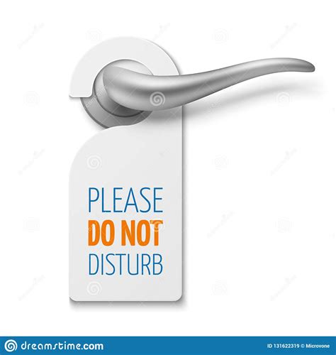 Silver Realistic Door Handle With Do Not Disturb White