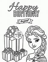 Birthday Coloring Pages Frozen Happy Elsa Kids Printable Hey Duggee Color Princess Wuppsy Getcolorings Getdrawings Froze sketch template
