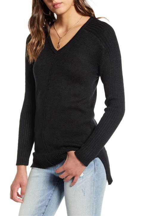 Love By Design V Neck Tunic Sweater Nordstrom