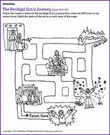 Prodigal Son Kids Journey Maze Bible Biblewise Parable Activities Crafts School Korner Sunday Story Coloring Worksheet Preschool Lessons Pages Search sketch template