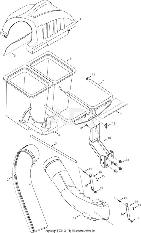 mtd     twin rear bagger  parts diagram  general assembly