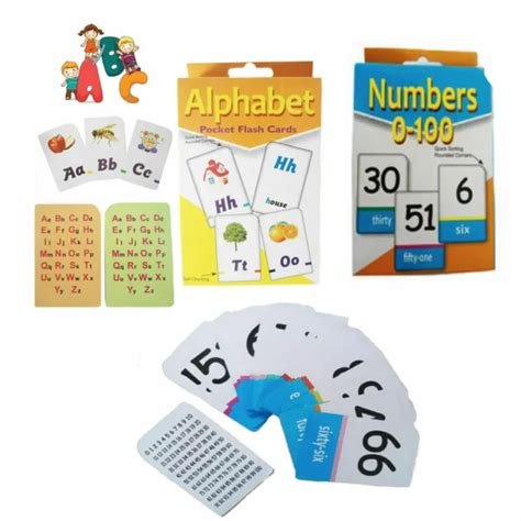 alphabet flash cards set educational learning picture letter