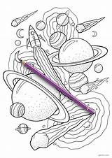 Space Coloring Pages Crazy Spaceships sketch template