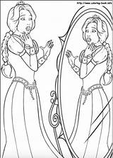 Fiona Coloring Pages Princess Colorful Shrek Drawings Reflection Mirror Beautiful Her Disney sketch template