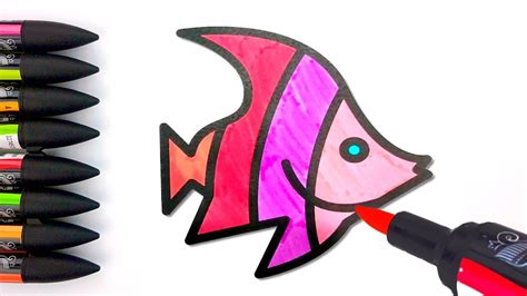 drawing fish coloring pages  kids coloring sea fishes