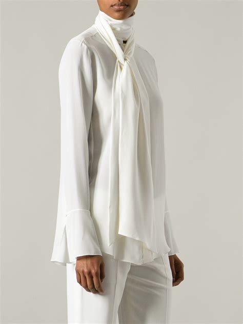 Lyst Chloé Pussy Bow Blouse In White