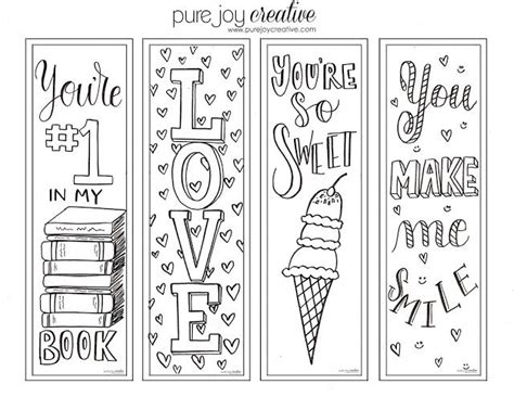 printable valentines day bookmarks  color printable bookmarks