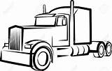 Truck Semi Drawing Line Outline Clipart Simple Clipartmag sketch template