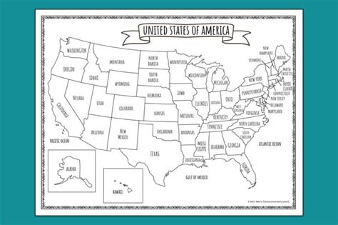 printable map   united states  merry