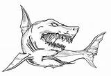 Shark Coloring Megalodon Pages Jaws Drawing Scary Sketch Great Outline Whale Hammerhead Sharks Print Fish Color Kids Hungry Tiger Colouring sketch template